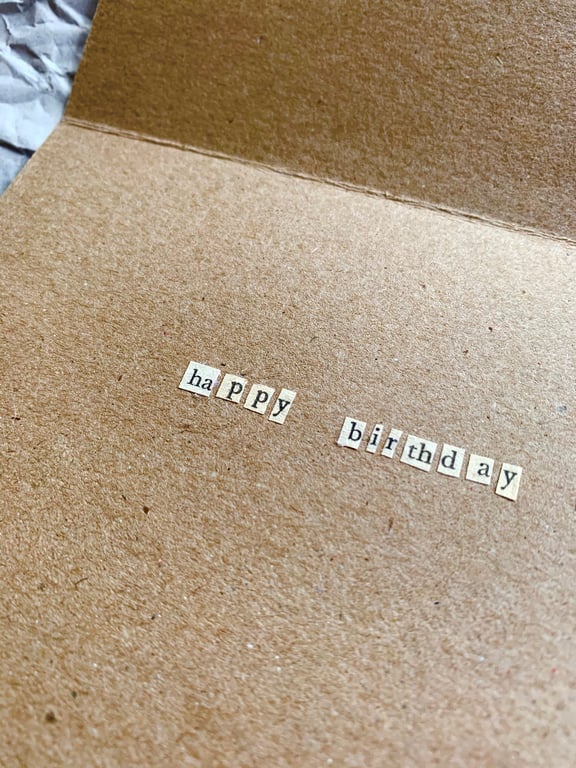 Custom Personalised Message inside a Card - Cut Lettering