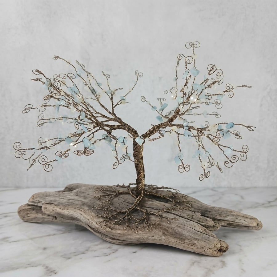 Wire Gemstone Tree Sculpture