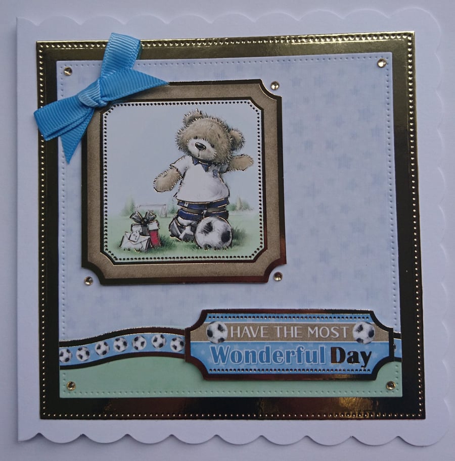 Birthday Card Soccer Football Have The Most Wonderful Day Teddy Bear