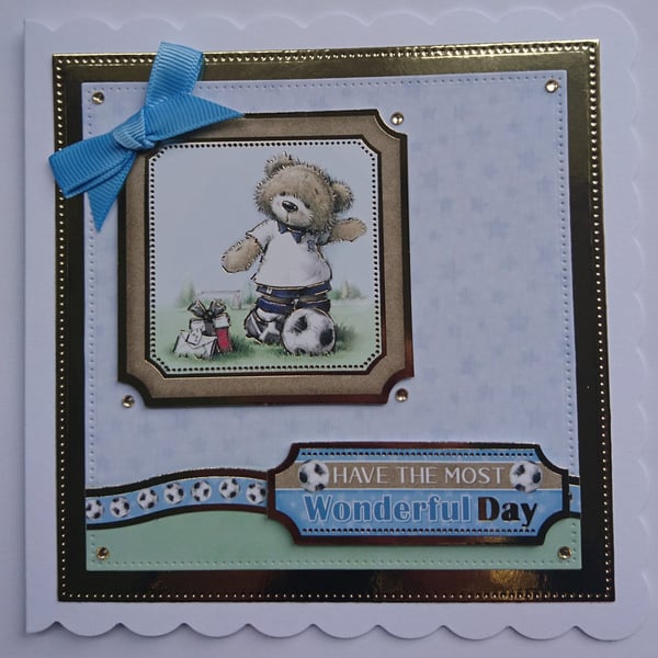 Birthday Card Soccer Football Have The Most Wonderful Day Teddy Bear