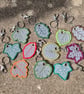 Reflective Embroidered Leaf Charm