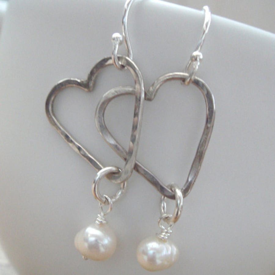Pearly Heart Earrings