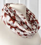 Cute Fox Infinity Scarf, 100% cotton 