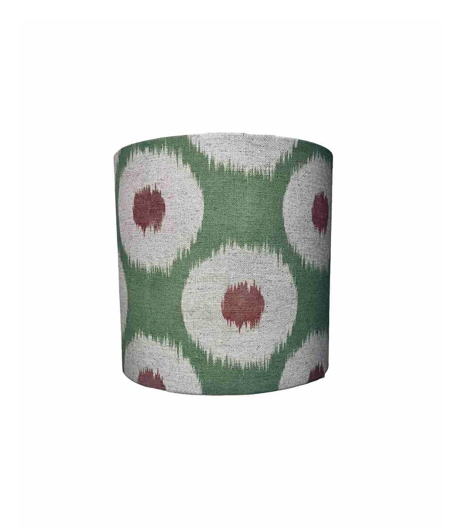 Handmade Green Orange Beige Circle Linen Fabric Lampshades