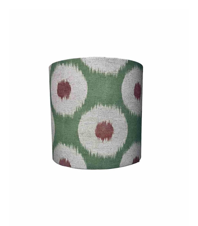 Handmade Green Orange Beige Circle Linen Fabric Lampshades