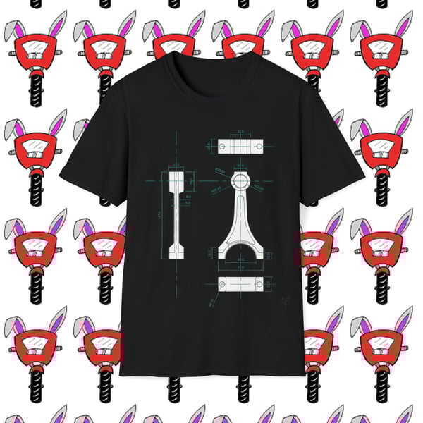 Conrod Technical Drawing Unisex Softstyle T-Shirt by Bikabunny