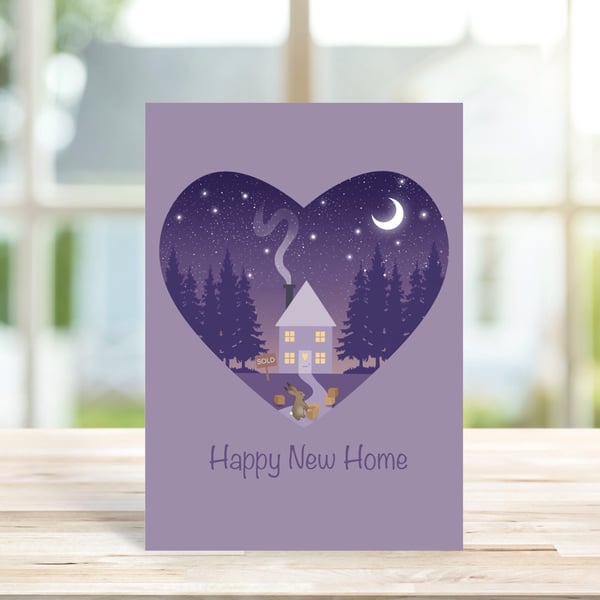 Happy New Home Greeting Card, Moving Card.