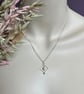 Silver Square & Pearl Pendant on 18" Ball Chain - Handmade - Image 1