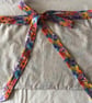 Yellow floral tie waist apron with three pockets, Half Apron - Image 2