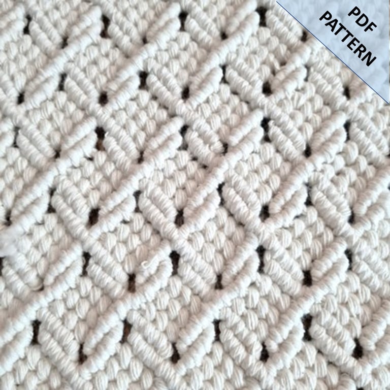 Macrame Table Runner Pattern - Diamond design