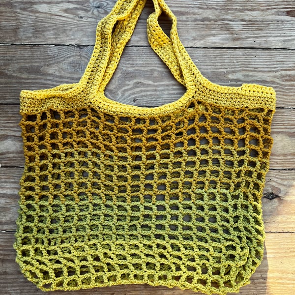 Handmade Crochet Market Bag - Harvest Ombre