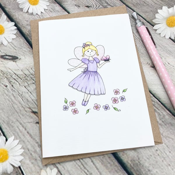 SECONDS SUNDAY - Flower Fairy Greetings Card - Blank