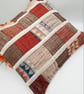 Red themed patchwork cushion cover,  envelope backed.   - Image 5