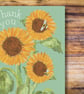 Thank You card sunflowers and bees blank card 