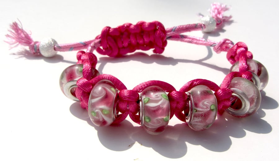 Rose Pink Shamballa style bracelet