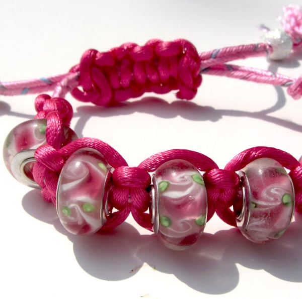 Rose Pink Shamballa style bracelet