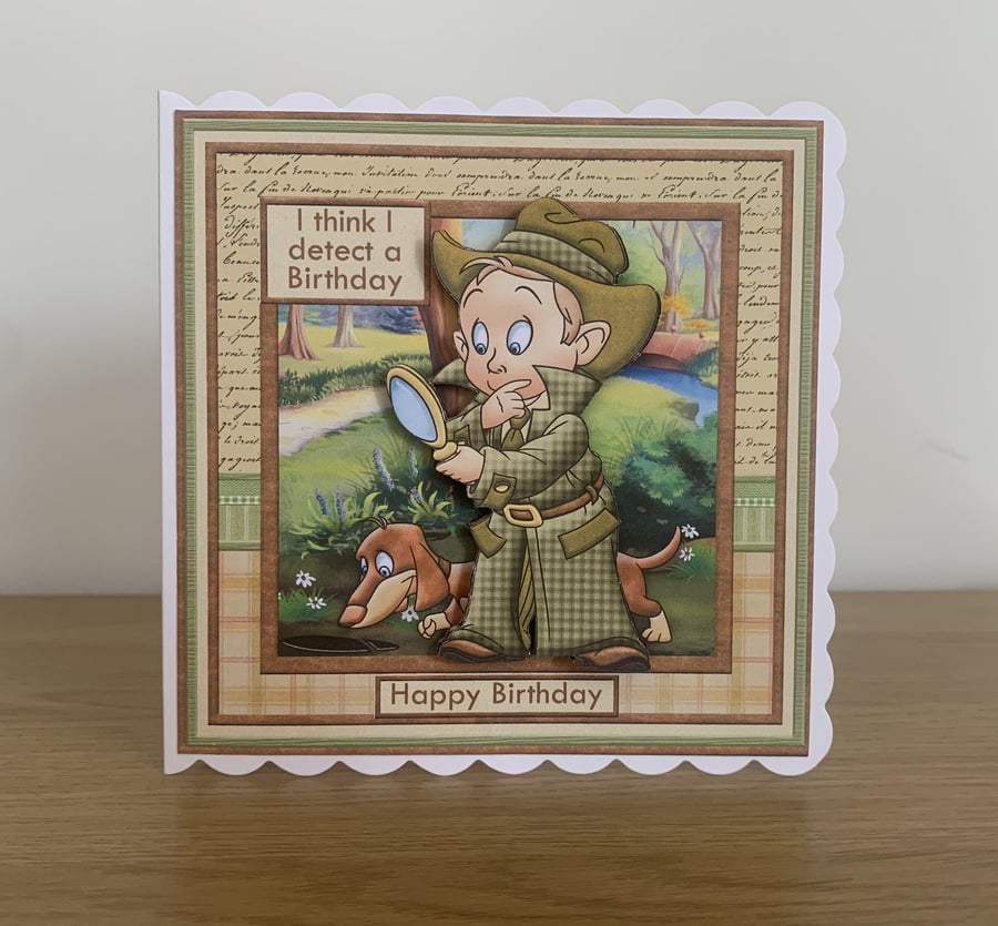Handmade Funny Men's Private Eye 3D Birthday Card