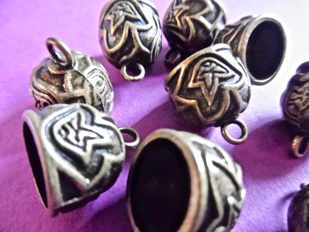 15 x Bronze Tone 3D temple Bell charms 