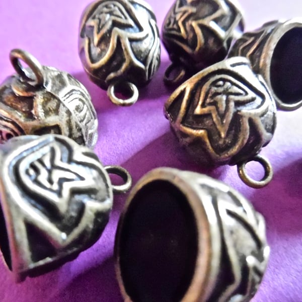 15 x Bronze Tone 3D temple Bell charms 