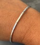 Silver Hammered Bangle, silver bangle, gold heart bangle, words bangle,  - Image 4