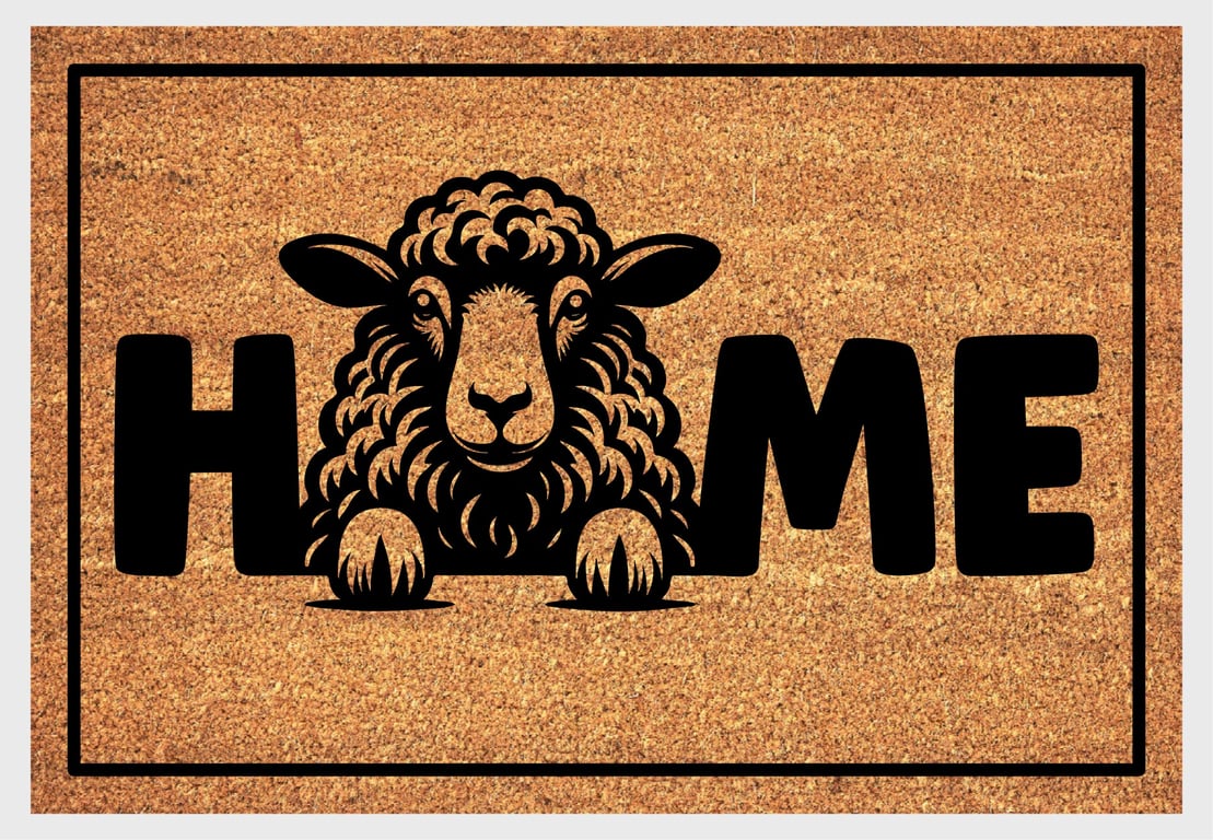 Sheep Home Door Mat No.1 - Sheep Welcome Mat - 3 Sizes