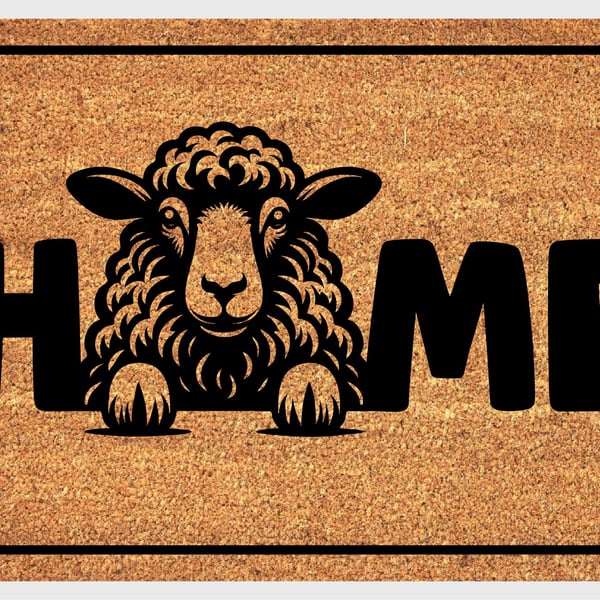 Sheep Home Door Mat No.1 - Sheep Welcome Mat - 3 Sizes