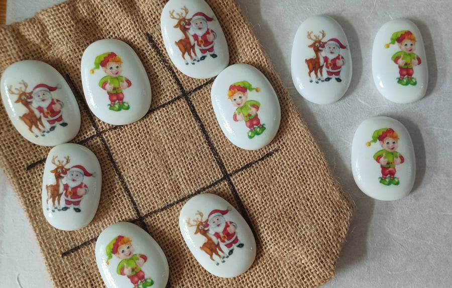 Christmas Travel Tic Tac Toe Santa and Elf
