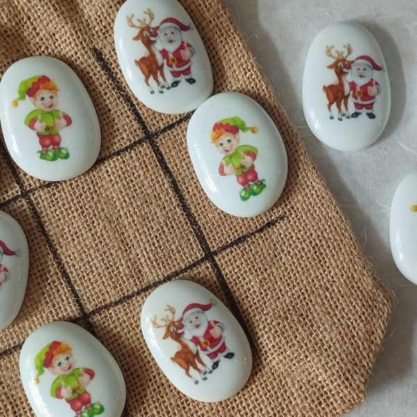 Christmas Travel Tic Tac Toe Santa and Elf