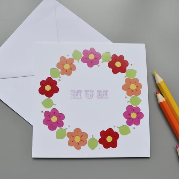 PERFECTLY IMPERFECT Mum floral garland Mother's Day card