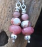 Rose Jade Silver Drop Earrings - Image 4