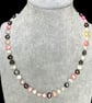 Freshwater Baroque Pearl Multi-coloured Necklace  Traditionally knotted in silk - Image 2
