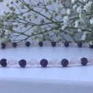 'Amethyst and Rose' beaded necklace