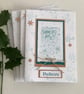  CHRISTMAS CARDS,( pack of 4, large ) Copper and teal . ' Believe '. Santa.  - Image 1