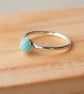 Turquoise Ring in Silver, December Birthstone Jewellery, Aqua Ring - Image 1