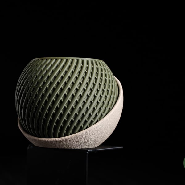 Troia Modern Minimalist Planter - Geometric 3D Printed Flower Pot