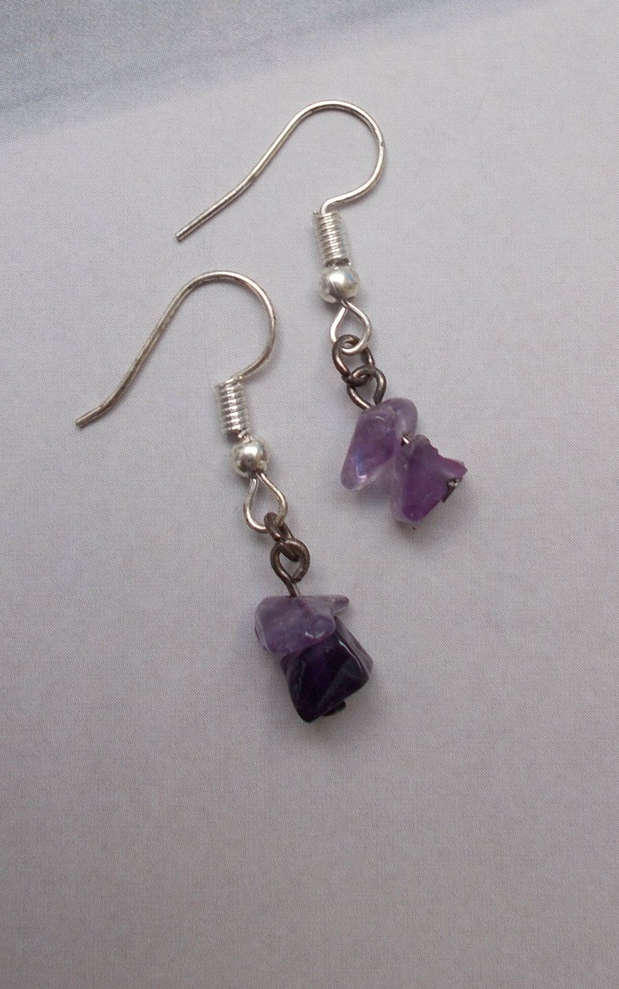 Delicate Tiny Purple Glass Earrings