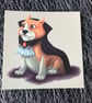 Vampire Corgi Square Post Card Print - Image 1