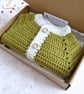 Baby's First Christmas Cardigan - Crochet in Red or Green - Image 9