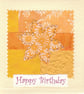 Floral Birthday Card handmade papers-yellow flower - Image 1