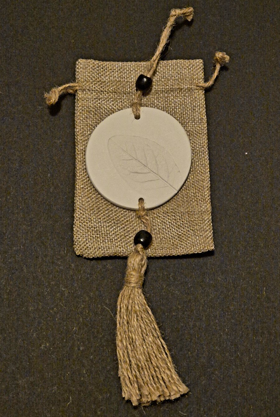 Beautiful handmade airdry clay diffuser wall hanger comes in jute gift bag 