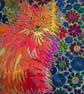 Craft Drop Vibrant Cat Textile 50cms x 40cms