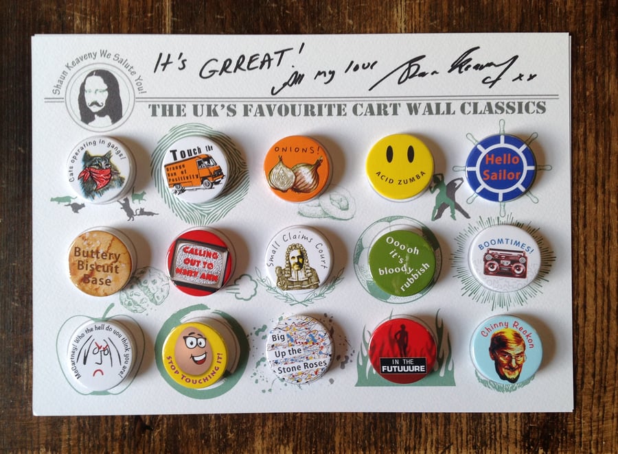 Limited Edition Signed Shaun Keaveny Cart Wall Badge Art Piece. A4. 