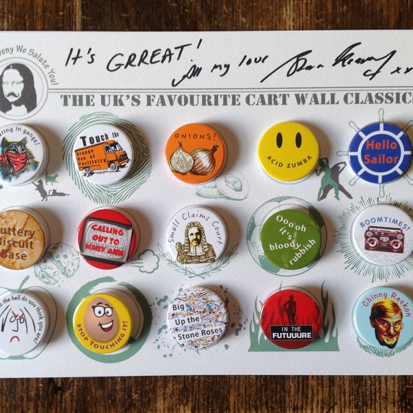 Limited Edition Signed Shaun Keaveny Cart Wall Badge Art Piece. A4. 