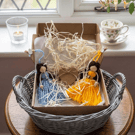 Guardian Angel Duo - Blue & Yellow Macrame Keepsake - Handmade Gift UK