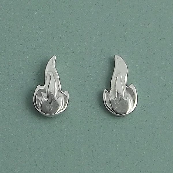 Argentium 940 Silver Flame Stud Earrings — Renewal & Transformation Jewellery