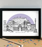 Lisbon Skyline Art Travel Print - Image 2
