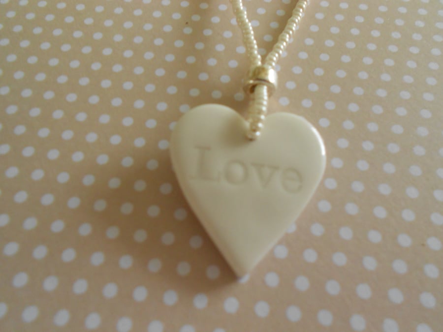 Love Heart Ceramic Necklace (was 11.00 now 9.50)