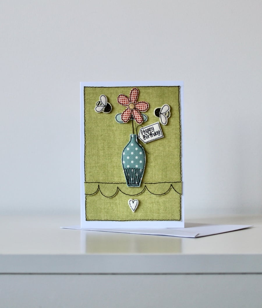 'Happy Birthday' - Handmade Blank Card