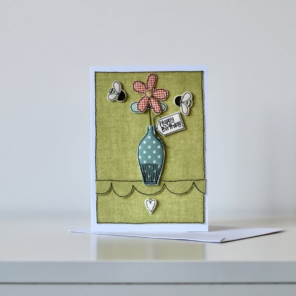 'Happy Birthday' - Handmade Blank Card