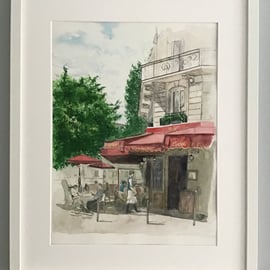 Paris Cafe - Original Watercolour Painting